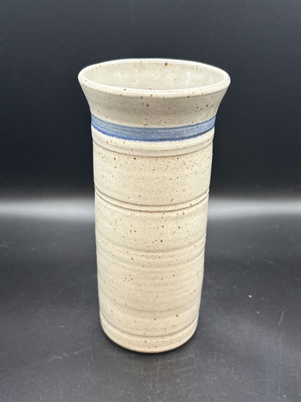 Stoneware. USA. Fireplace Match Holder. Signed. 7.5"H