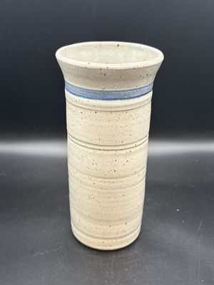 Stoneware. USA. Fireplace Match Holder. Signed. 7.5"H
