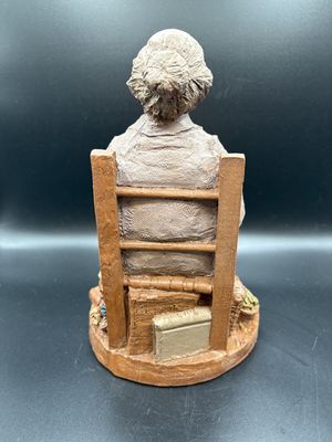 Sculpted Figure. USA. Tom Clark. #164 "Nellie" (Retired). Older Woman Sitting w/ Bowl of Green Beans. 1981. Signed. 9"H