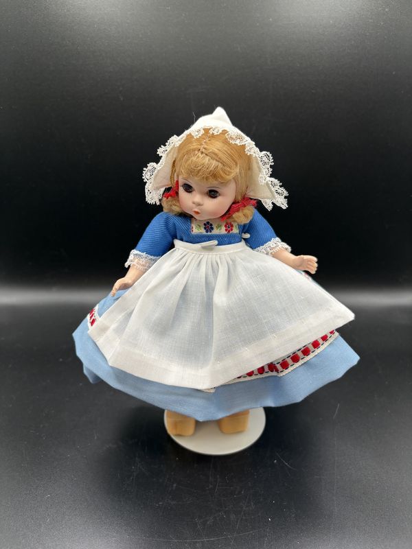 Dolls. USA. Madame Alexander. Netherlands Doll w/ Stand &amp; Original Box. 8&quot;H