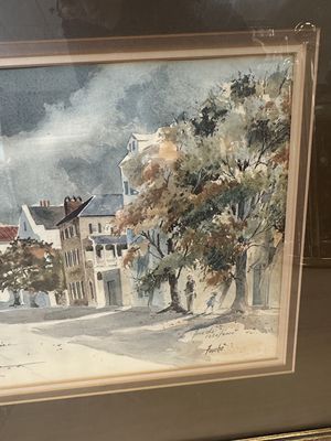 Artwork (Watercolor Print). USA. Virginia Fouche Bolton. "Meeting Street". Limited Edition. 26"W x 21"H