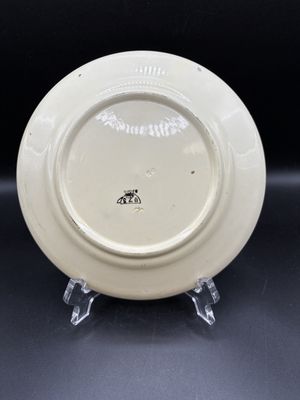 Ceramic. Germany. G.S. Zell Baden. Majolica Plate with Hand-painted Dutch Scene. 7.5"W