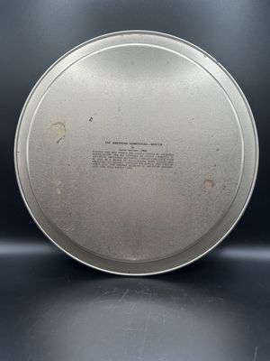 Kitchen Misc. USA. Currier &amp; Ives. Tray. Round Metal w/ "The American Homestead-Winter" Image. 11.75"W