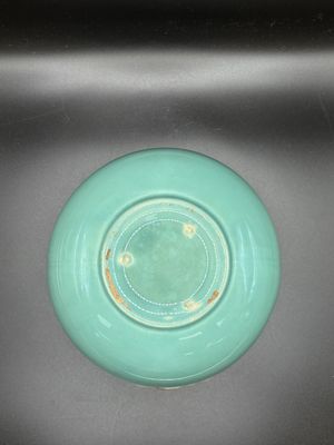 Ceramic. USA. Coors Pottery Rosebud Green Bowl. 7"W