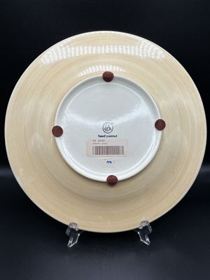 Ceramic. USA. Ethan Allen. Hand Painted Lemon Fruit Pattern Dinner Plate. 12"W