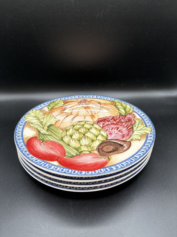 Stoneware. American Atelier. &quot;Le Verdure&quot; 4 pc Set. 8&quot;W