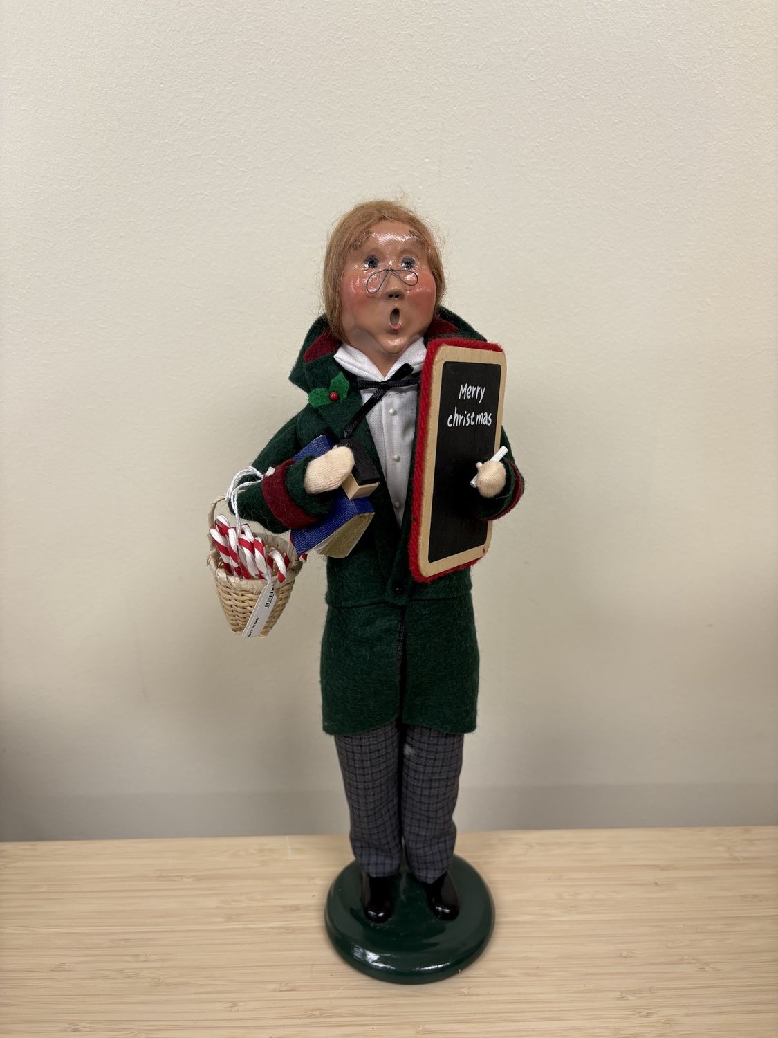 Figure. USA. Byers&#39; Choice. Caroling Male Teacher. 14&quot;H