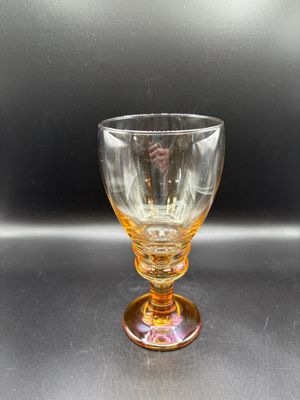 Glass. USA. Carnival Glass Amber Goblets. Set of 4. 7.5"H