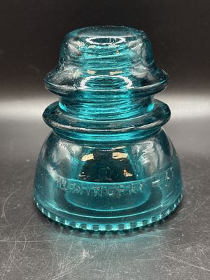 Home Decor. USA. Hemingray Glass Company. Teal 42 Glass Insulator (Paperweight). 4.5"H