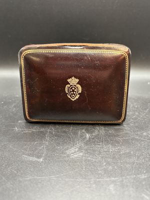 Jewelry Box. Italy. Florentine Genuine Leather Box. 4.5"H