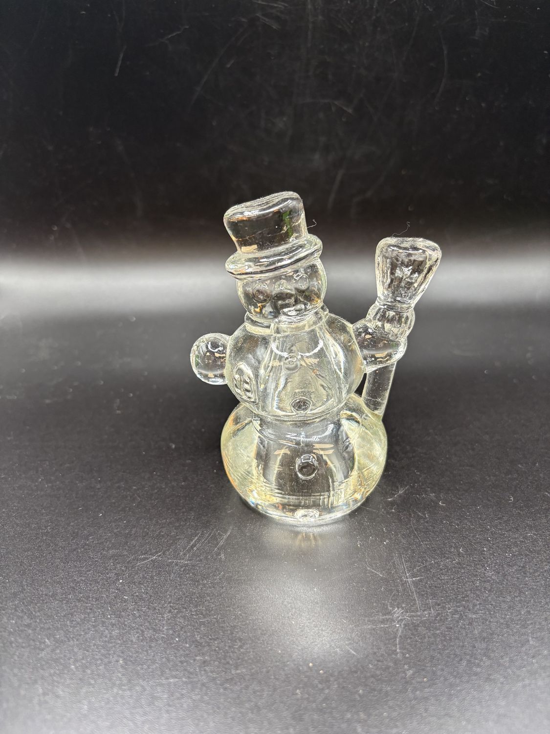 Decor. Glass Snowman Figure. 4"L