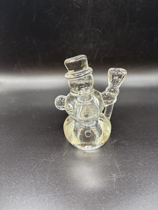 Decor. Glass Snowman Figure. 4"L