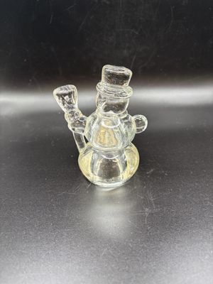 Decor. Glass Snowman Figure. 4"L