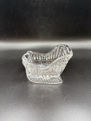 Home Decor. Germany. Princess House. Crystal Sleigh w/Taper Candleholder. 4.5"L