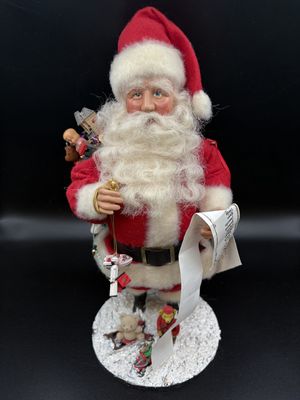 Decor. USA. Elaine Roesle. The St. Nicholas Collection. Santa Claus w/ List Figure. 11"H