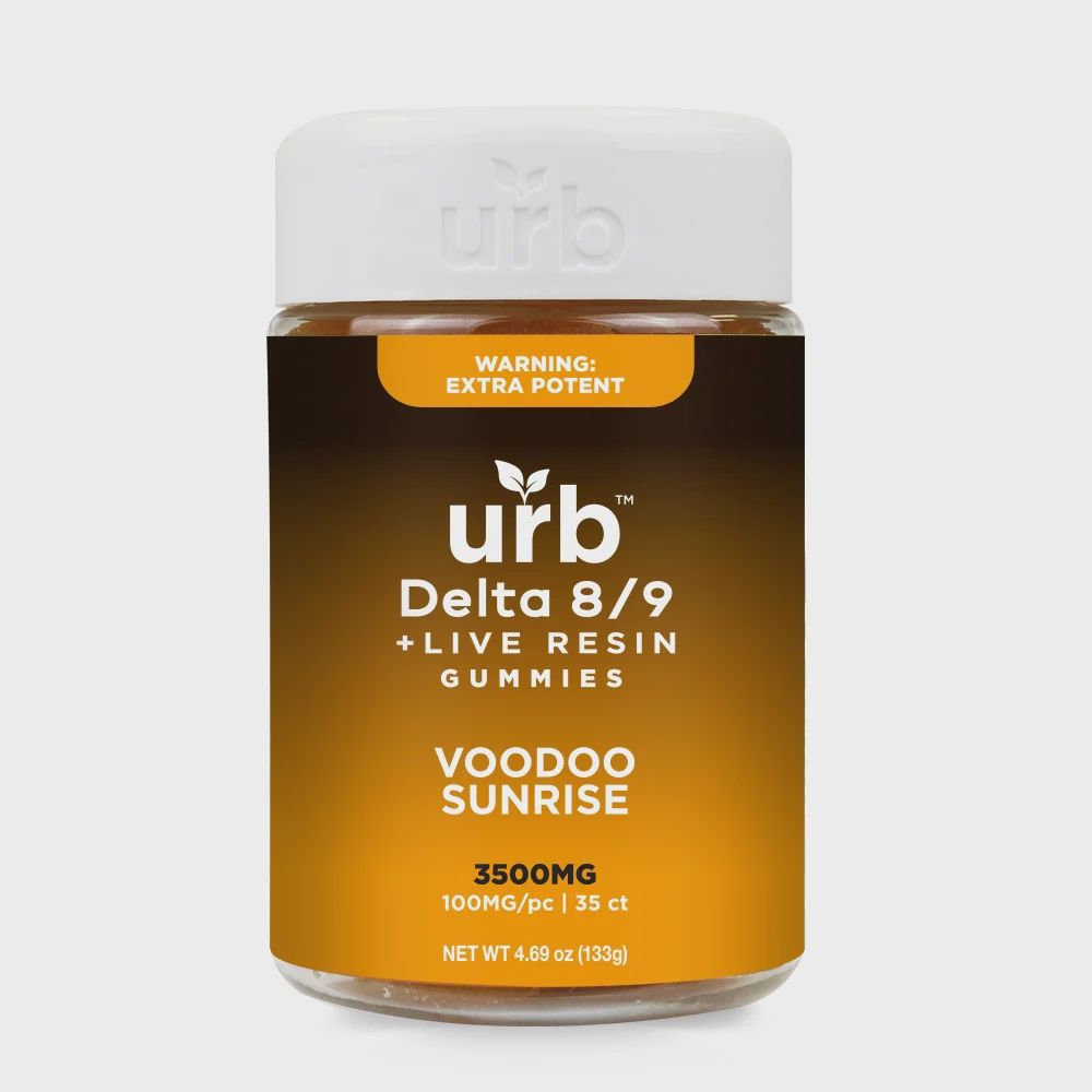 urb Live Resin Gummies - Delta8/Delta9  (3500mg/100mg/35ct), Flavour: VOODOO SUNRISE
