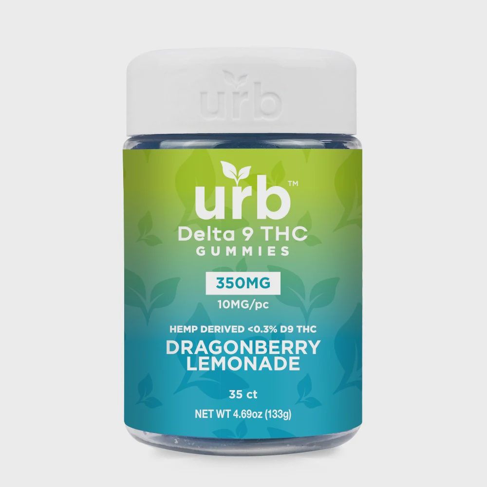 urb Delta 9 THC Gummies - 35 Count (350mg), Flavour: DRAGONBERRY LEMONADE