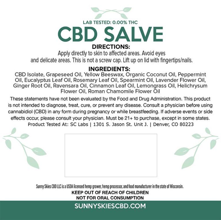 Sunny Skies CBD Salve  (1.5oz)