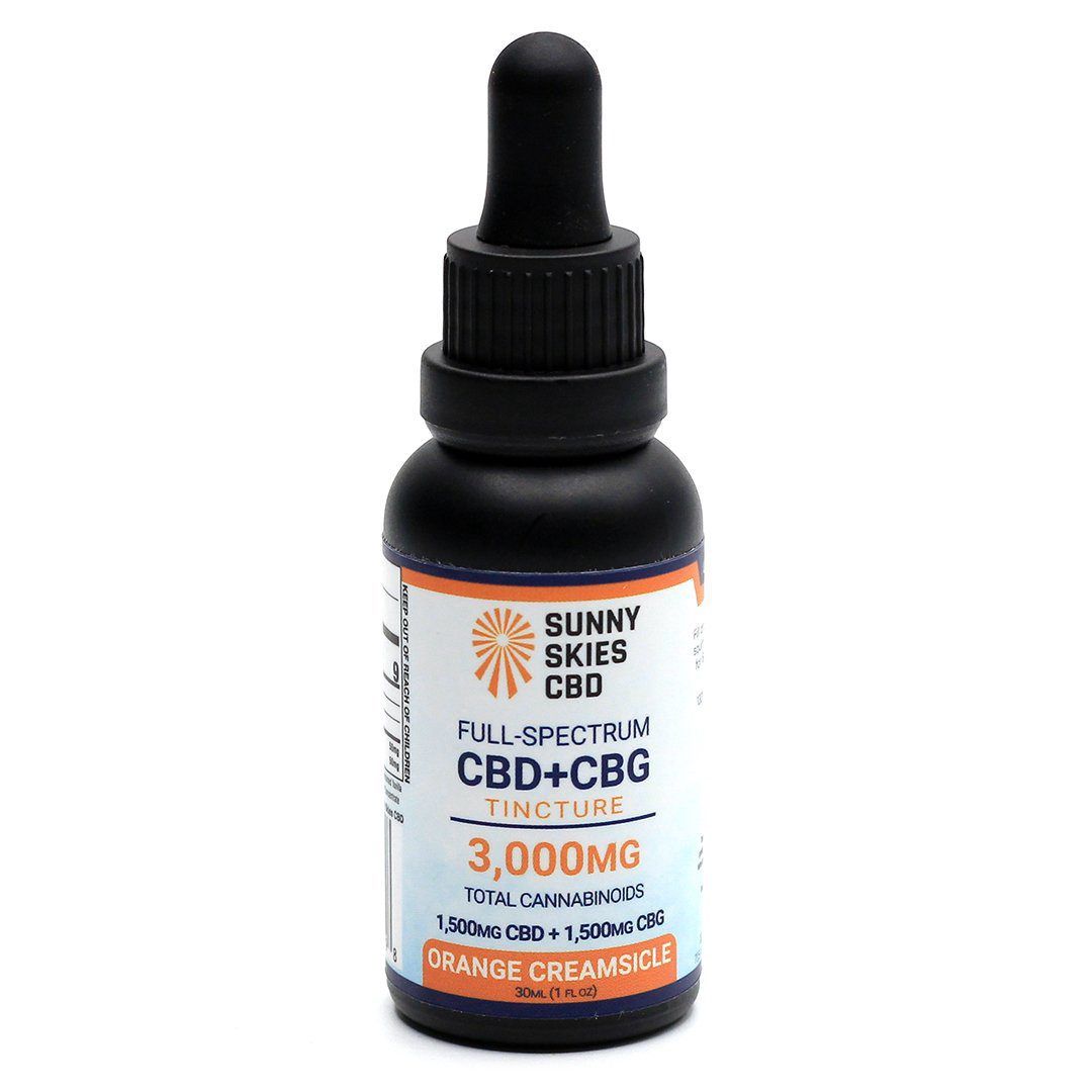 Sunny Skies Tincture, Type: CBD+CBG - Orange Creamsicle (3000mg)