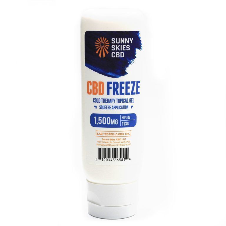Sunny Skies CBD Freeze Gel - Squeeze Bottle  (4oz), Size: 1500mg