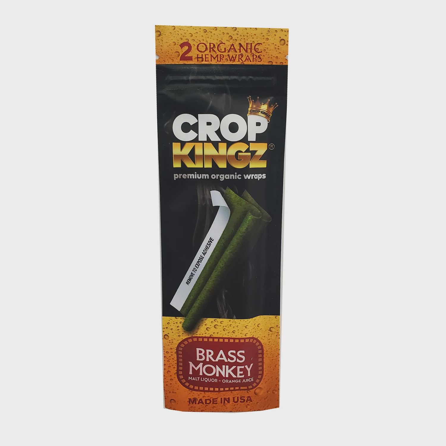 Crop Kingz Premium Organic Hemp Wraps 2Pk, Flavour: BRASS MONKEY