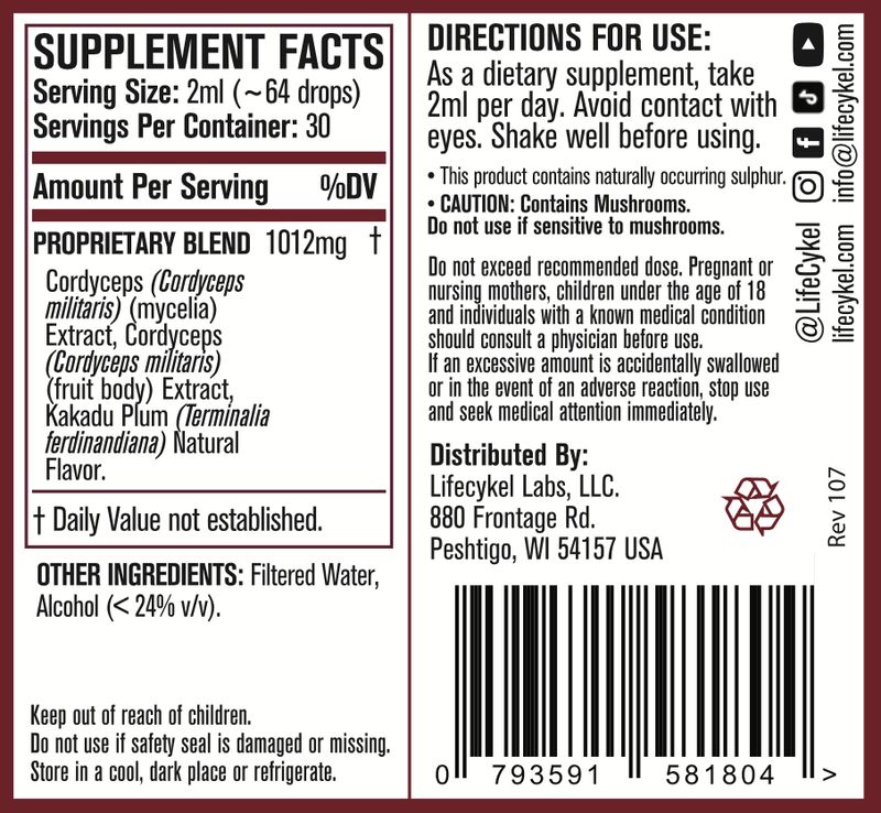 lifecykel Cordyceps FS Tincture (60ml)