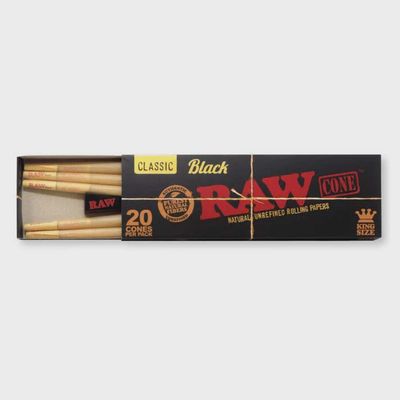 RAW Black Cone - 20 Pack