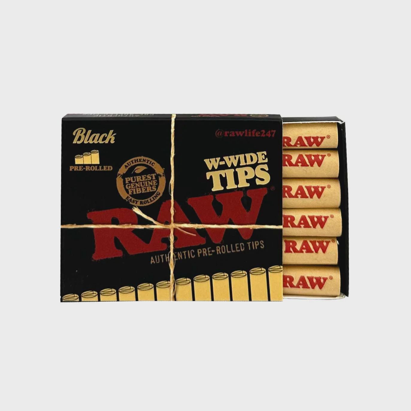RAW Black Wide Pre-Rolled Tips (18CT)