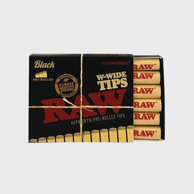 RAW Black Wide Pre-Rolled Tips (18CT)
