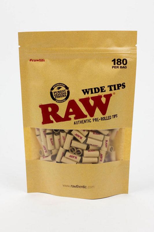 RAW Wide Pre-Rolled Tips (180CT)