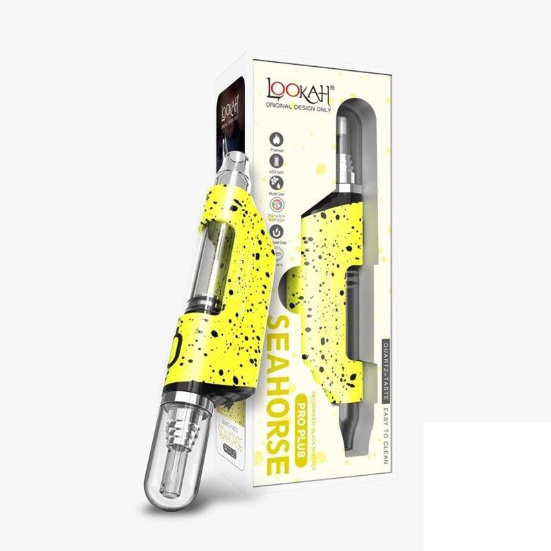 Lookah SEAHORSE Pro Plus Splatter Edition, Color: Neon Green/Black