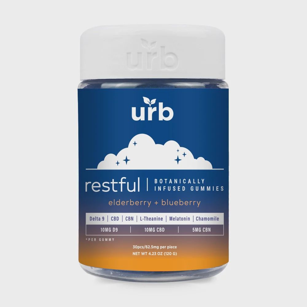 restful Botanically Infused Gummies, Flavour: elderberry + blueberry