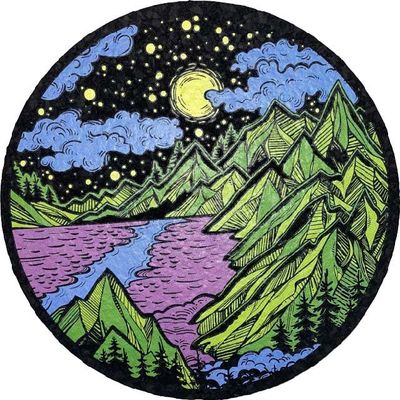 Mountain Scene Dab Mat
