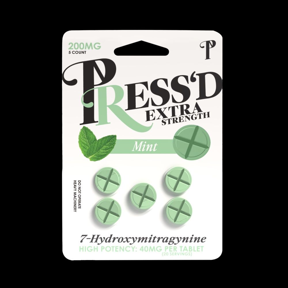 Press’d Extra Strength 7-OH Chewable Tablets, Flavour: Mint