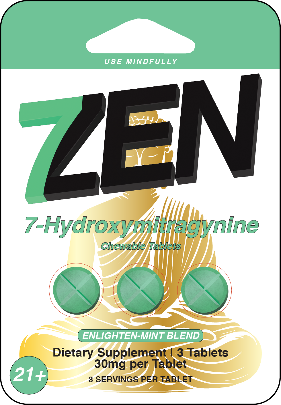 Enlighten-Mint Blend Chewable 7-OH Tablets, Size: 3ct