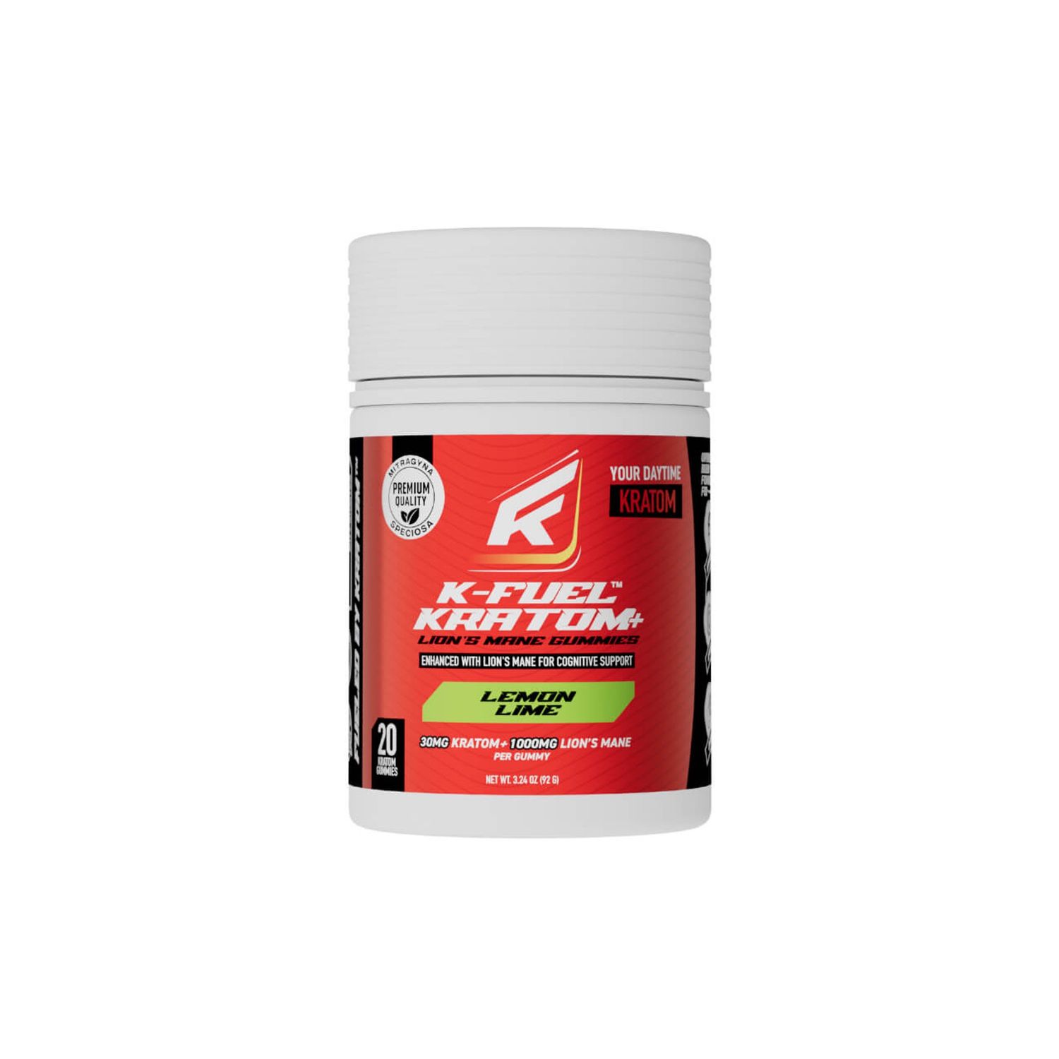 K-Fuel Lion&#39;s Mane &amp; Kratom Gummies (20pk), Flavour: Lemon Lime