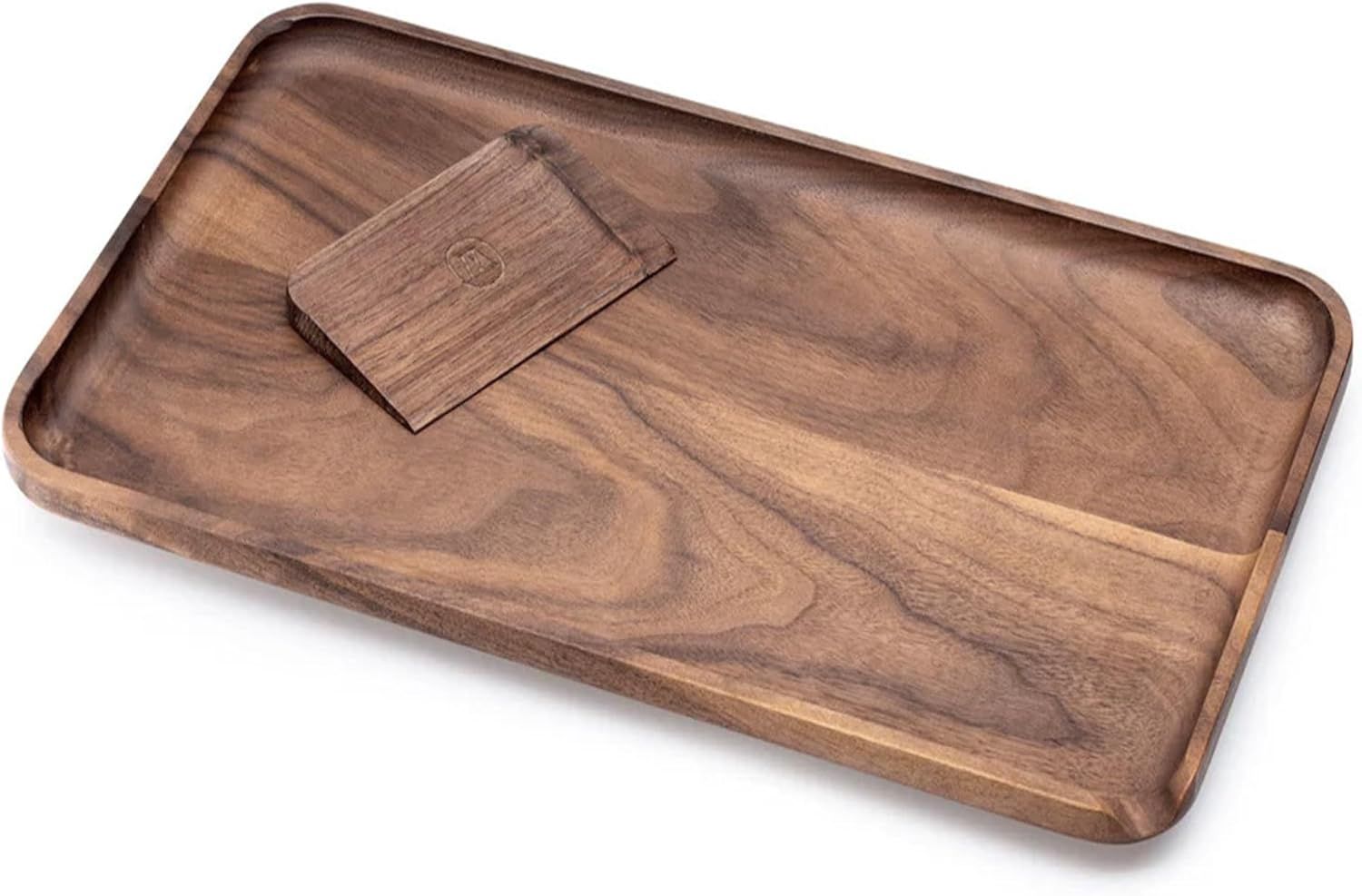 Marley Natural Black Walnut Rolling Tray (SM)