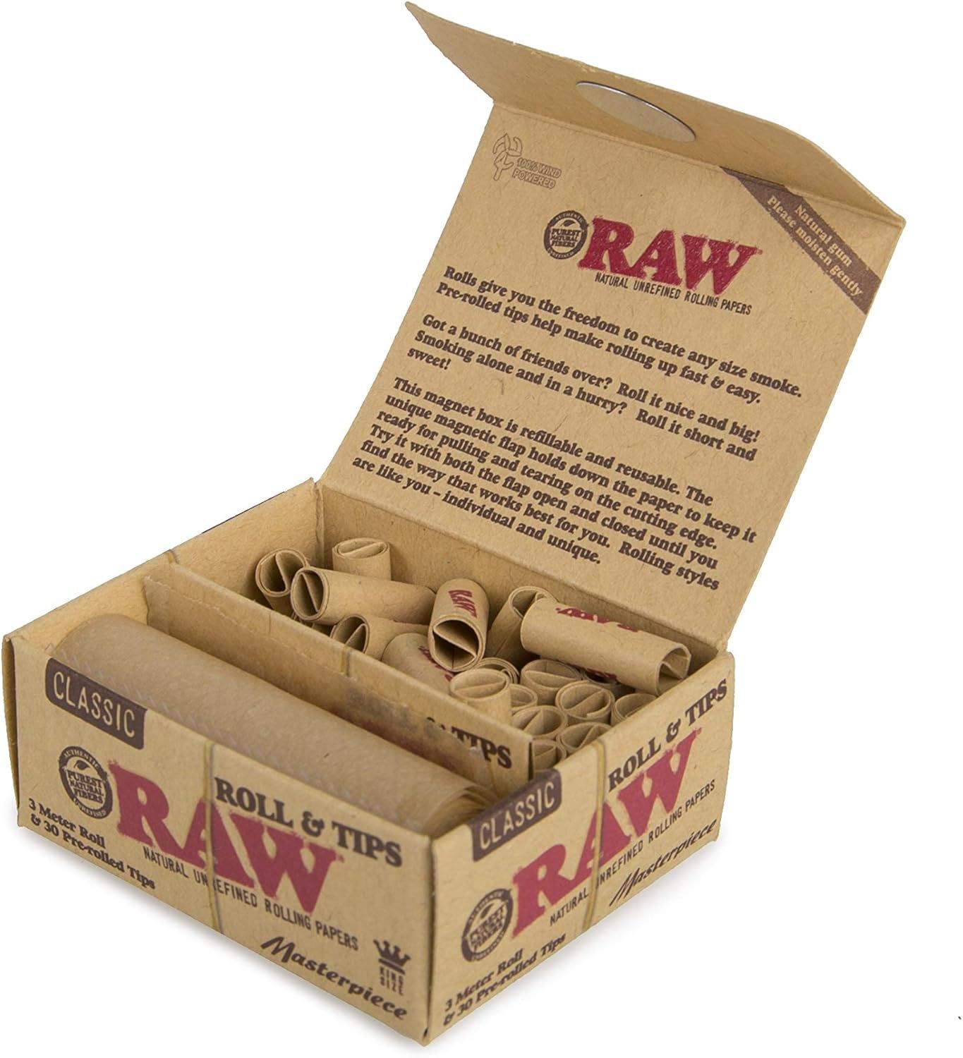 RAW Classic Masterpeace King Size Wide Rolls &amp; Tips
