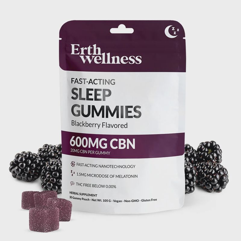 Erth Wellness Sleep CBN Gummies – THC-Free | Sleepy Blackberry (30ct)