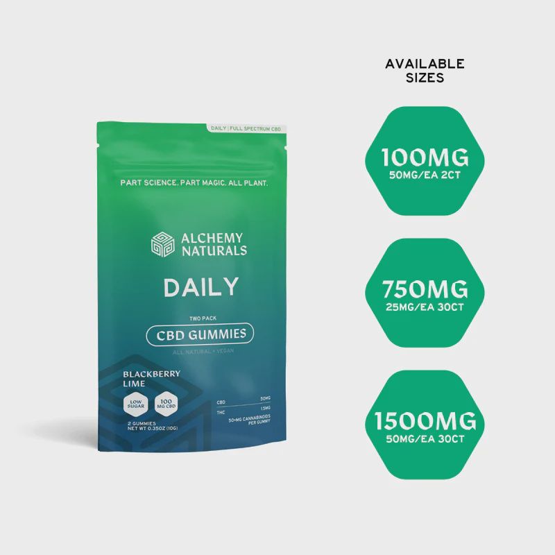 Alchemy Naturals Gummies, Flavour: Daily - 750mg
