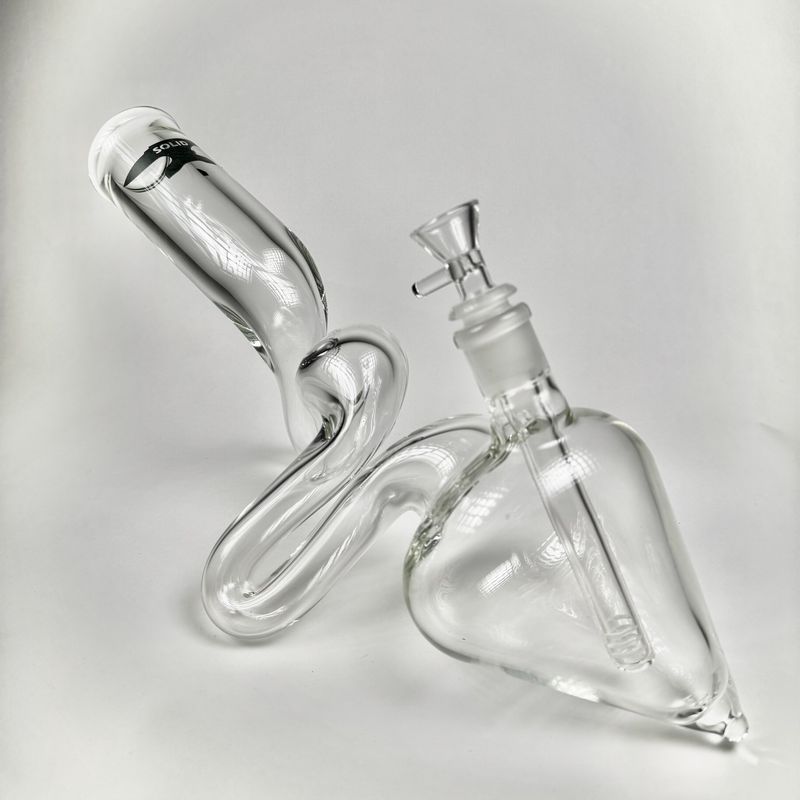 SOLID Glass 15" Lazy Boy Water Pipe (9mm)