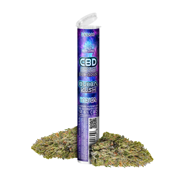 HEMP LIVING CBD Pre-Rolls, Strain: Bubba Kush (I)