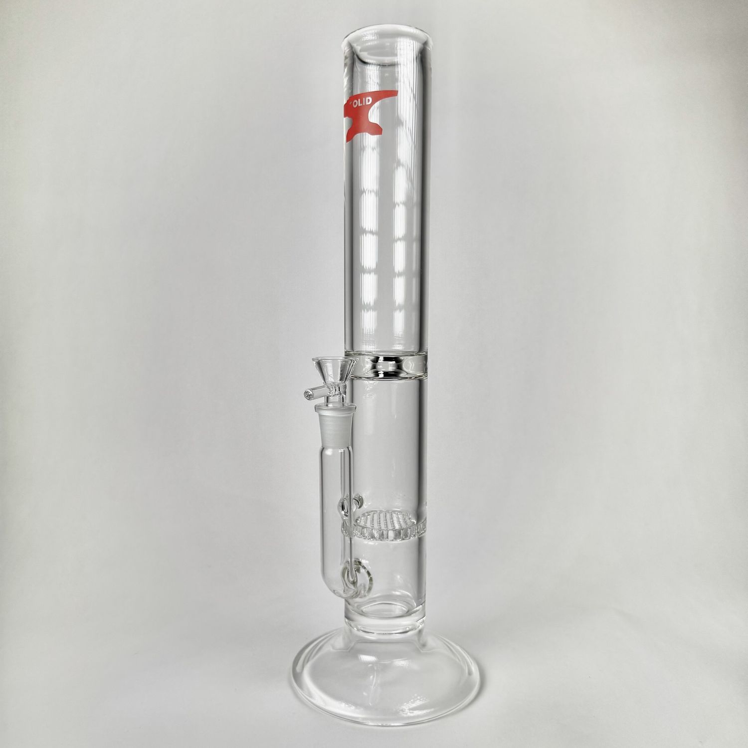 SOLID Glass 12" Straight Tube w/ Honey Comb Perk (5mm)