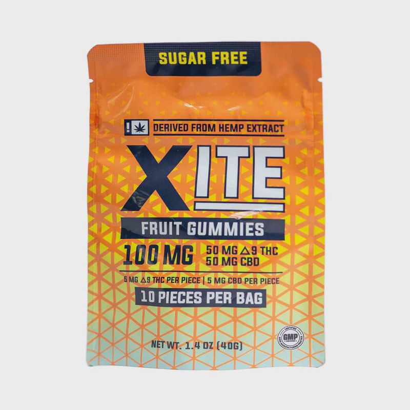 XITE Delta 9:CBD Sugar Free Fruit Gummies - 100mg (10PC)