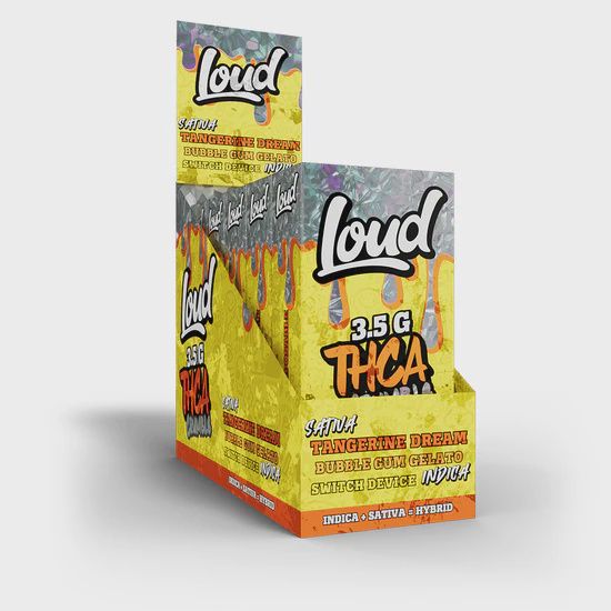 Loud THC-A Crumble SWITCH Disposable – 3.5g, Strain: Tangerine Dream (S) x Bubble Gum Gelato (I)