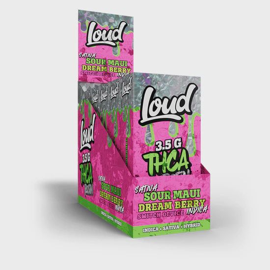 Loud THC-A Rosin SWITCH Disposable – 3.5g, Strain: Sour Maui (S) x Dream Berry (I)