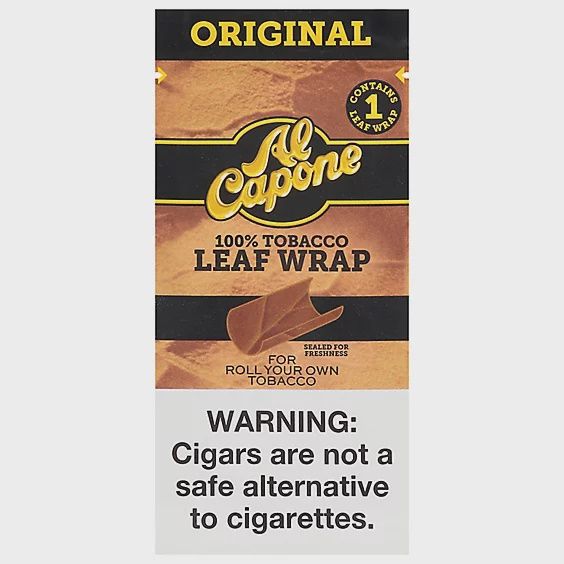 Al Capone 100% Tobacco Leaf Wrap - Single, Flavour: Original
