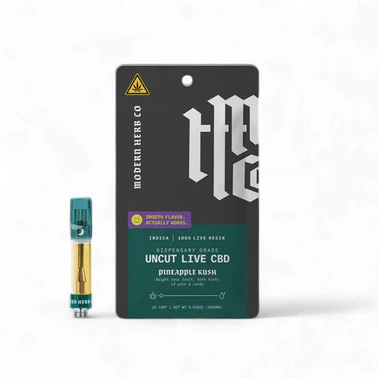 Modern Herb LIVE CBD UnCUT Cartridge - 1g (510), Strain: Pineapple Kush (I)