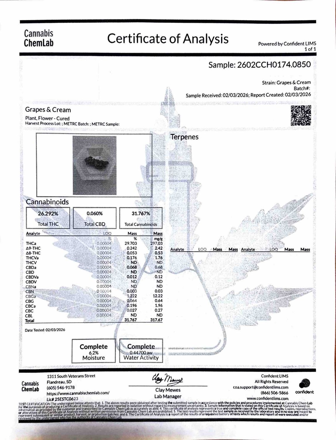 Grapes &amp; Cream THCA Flower - 29.70% (H)