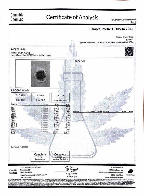 Ginger Snap THCA Flower - 24.58% (H)